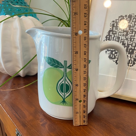 Arabia Finland Pomona Green Apple Pitcher Mid Century VTG 6” - Picture 6 of 6
